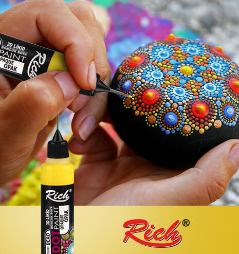 Rich 3D Dot Paint Metalik Likit Boncuk Boya 40 cc Soft Altın - 2
