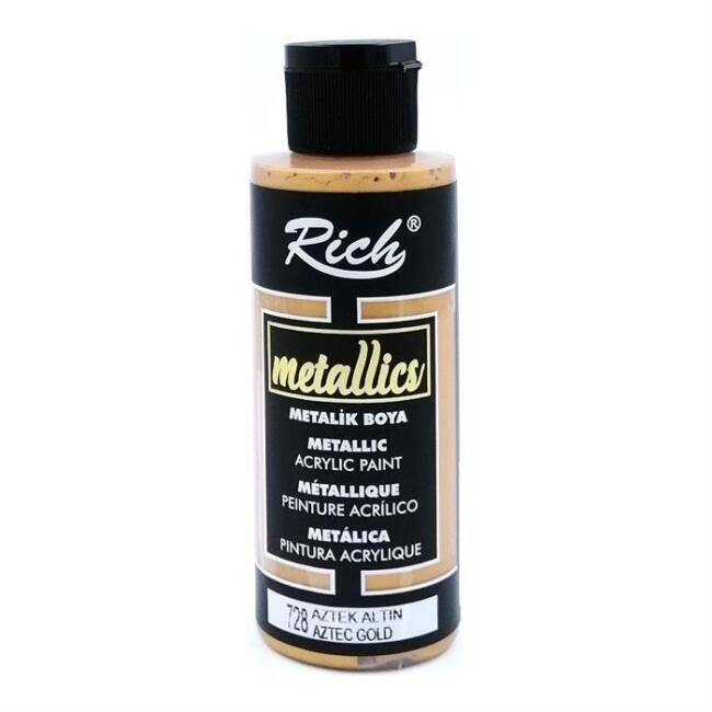 Rich Akrilik Boya 120 ml Metalik Aztek Altın - 1