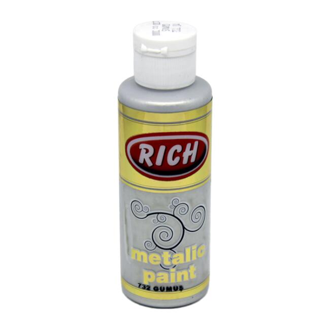 Rich Akrilik Boya 120 ml Metalik Gümüş - 1