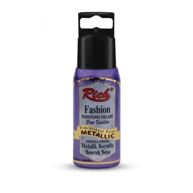 Rich Fashion Boyutlu Boncuk Boya 60 cc Metalik Mor 02401 - Rich