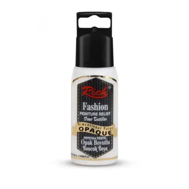 Rich Fashion Boyutlu Boncuk Boya 60 cc Opak Beyaz 02625 - 1