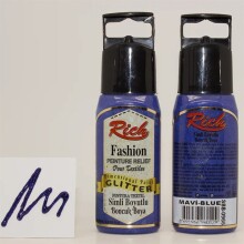 Rich Fashion Boyutlu Boncuk Boya 60 cc Simli Mavi 02652 - Rich