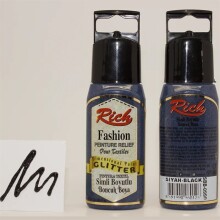 Rich Fashion Boyutlu Boncuk Boya 60 cc Simli Siyah 02658 - Rich