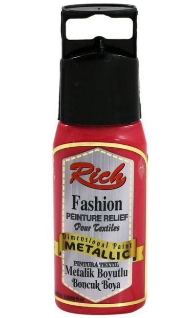 Rich Boyutlu Boncuk Boyası Fashionı 60ml Metalik Kırmızı N:910 - 1