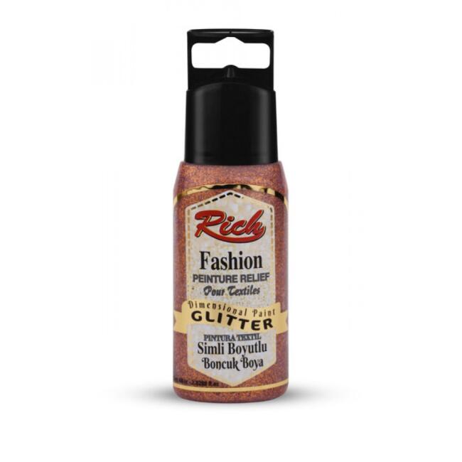 Rich Fashion Boyutlu Boncuk Boya 60 cc Simli Bronz 02648 - 1