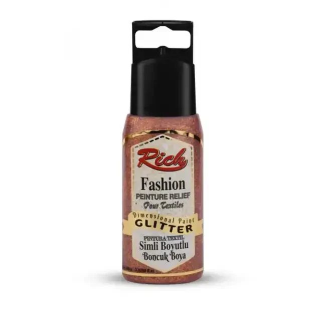 Rich Fashion Boyutlu Boncuk Boya 60 cc Simli Bronz 02648 - Rich