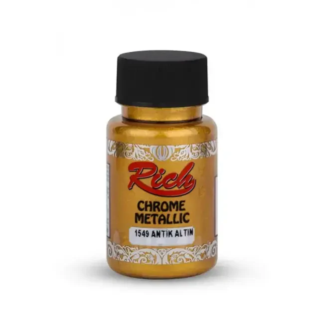 Rich Chrome Metalik Boya 50 cc Antik Altın 1549 - Rich