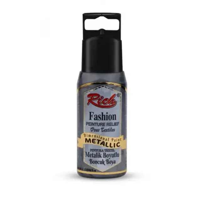 Rich Fashion Boyutlu Boncuk Boya 60 cc Metalik Füme 02407 - 1