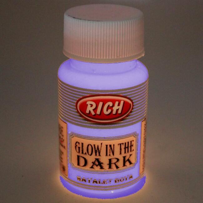 Rich Glow in the Dark Gece Parlayan Hayalet Boya 50cc Mor (karanlıkta parlayan boya) - 1