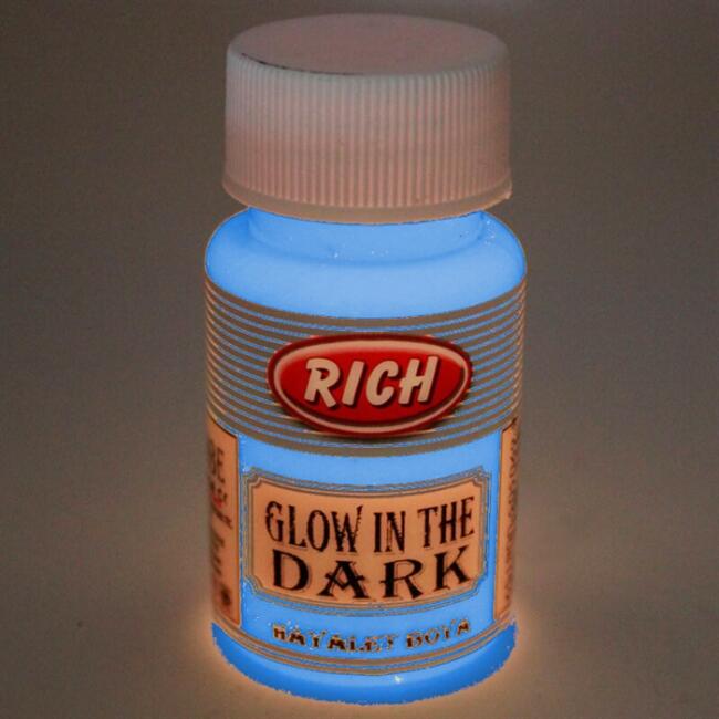 Rich Glow in the Dark Hayalet Boya 50 cc Mavi (karanlıkta parlayan boya) - 1