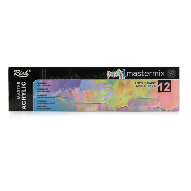 Rich Mastermix Akrilik Boya Seti 60 cc 12'li Pastel Renkler 06011409 - Rich