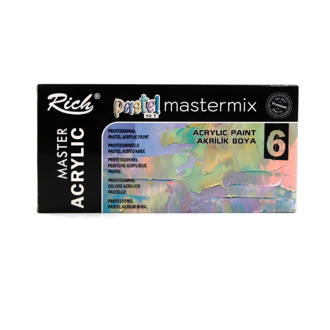 Rich Mastermix Akrilik Boya Seti 60 cc 6'lı Pastel Renkler 06011408 - Rich
