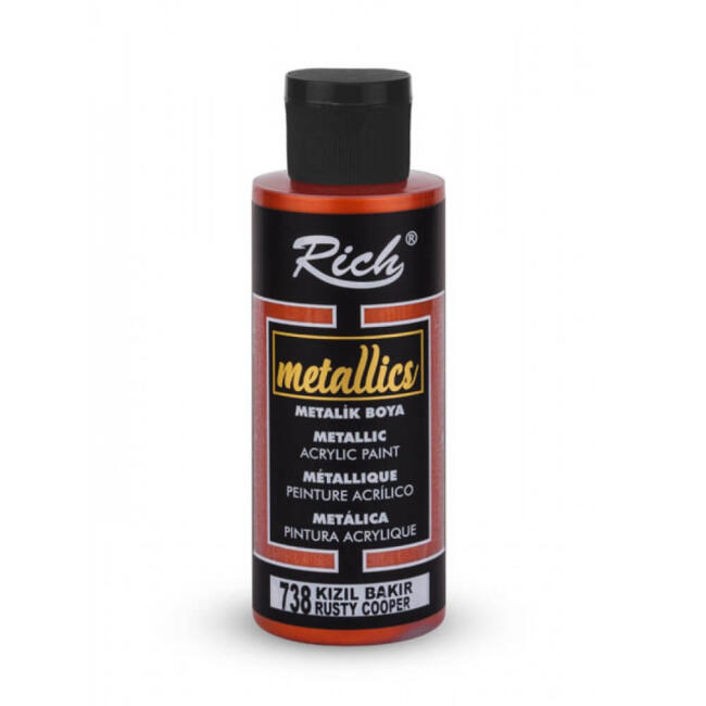 Rich Metalik Akrilik Boya 120 ml Kızıl Bakır 738 - 1