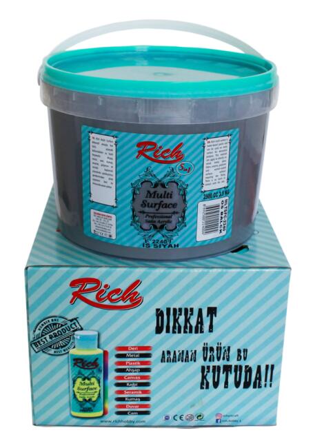 Rich Multi Surface Akrilik Boya 2500 cc İs Siyah 2240 - 2