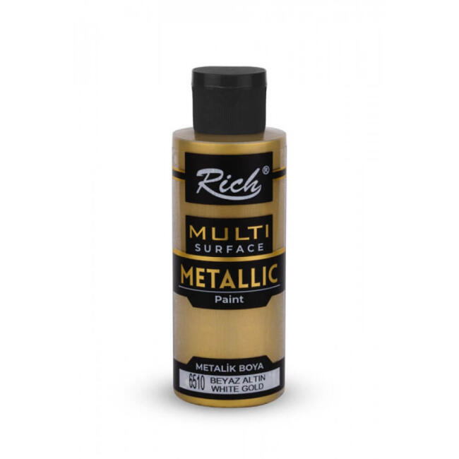 Rich Multi Surface Metalik Boya 120 cc Beyaz Altın 6510 - 1