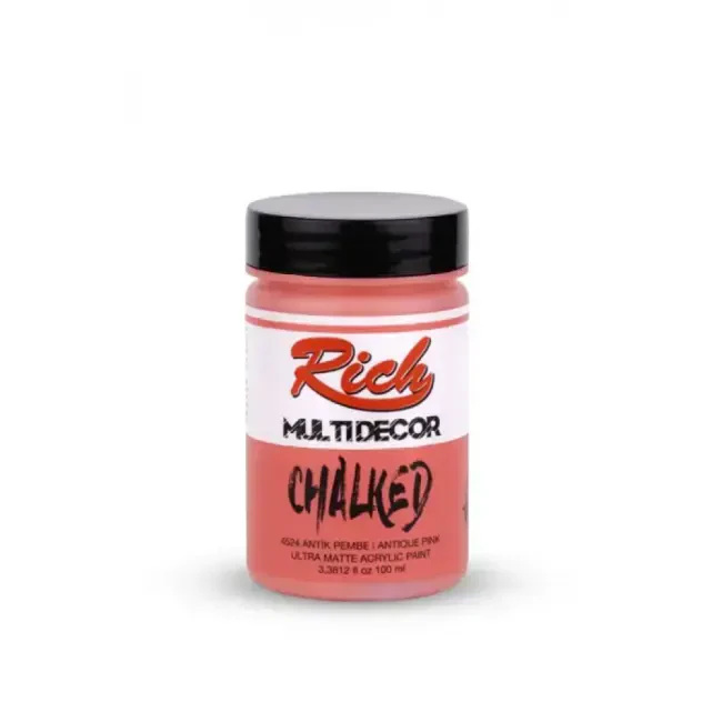 Rich Multi Decor Chalked Ultra Mat Akrilik Boya 100 ml Antik Pembe 4524 - 1