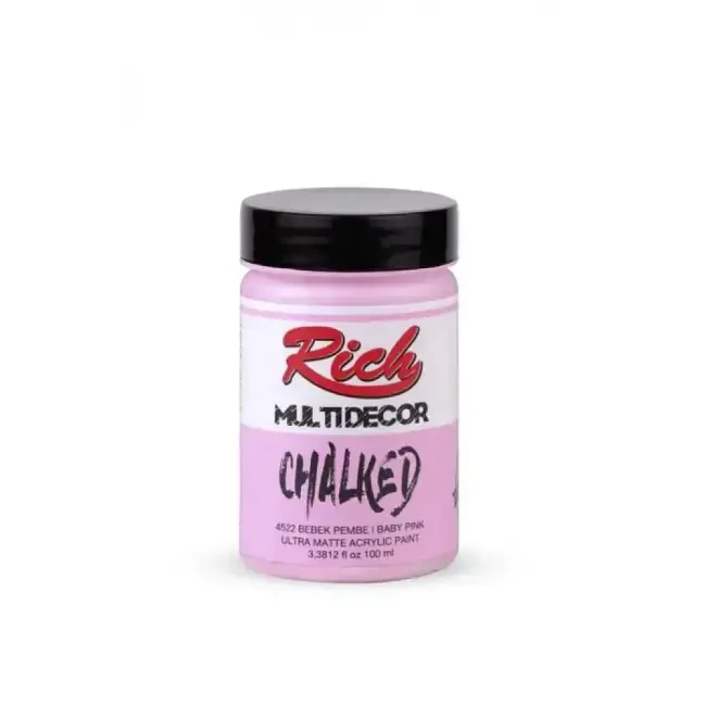 Rich Multi Decor Chalked Ultra Mat Akrilik Boya 100 ml Bebek Pembe 4522 - 1