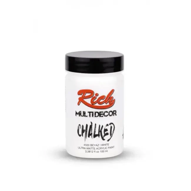 Rich Multi Decor Chalked Ultra Mat Akrilik Boya 100 ml Beyaz 4500 - 1