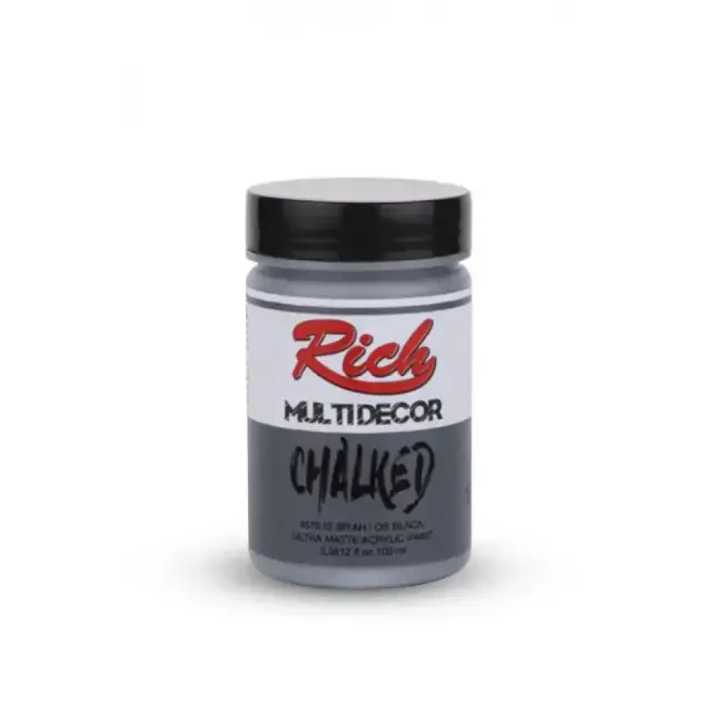 Rich Multi Decor Chalked Ultra Mat Akrilik Boya 100 ml İs Siyah 4576 - 1