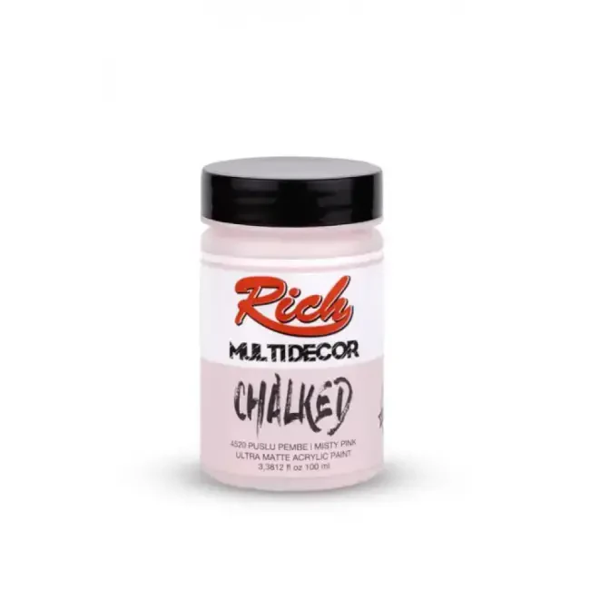 Rich Multi Decor Chalked Ultra Mat Akrilik Boya 100 ml Puslu Pembe 4520 - Rich