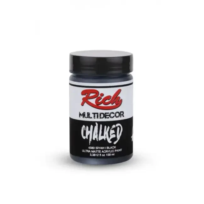 Rich Multi Decor Chalked Ultra Mat Akrilik Boya 100 ml Siyah 4580 - Rich