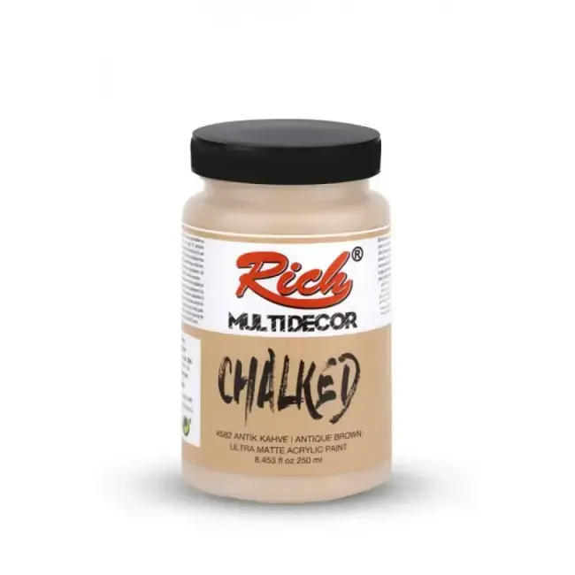 Rich Multi Decor Chalked Ultra Mat Akrilik Boya 250 ml Antik Kahve 4582 - 1
