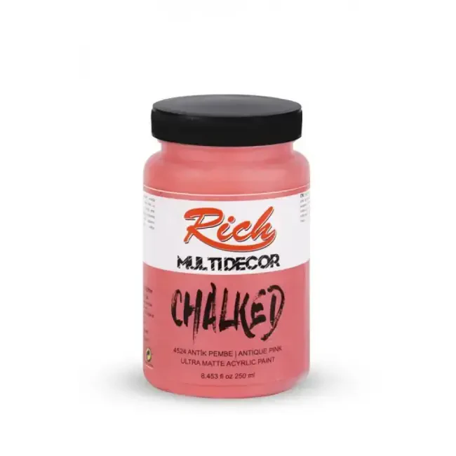 Rich Multi Decor Chalked Ultra Mat Akrilik Boya 250 ml Antik Pembe 4524 - 1