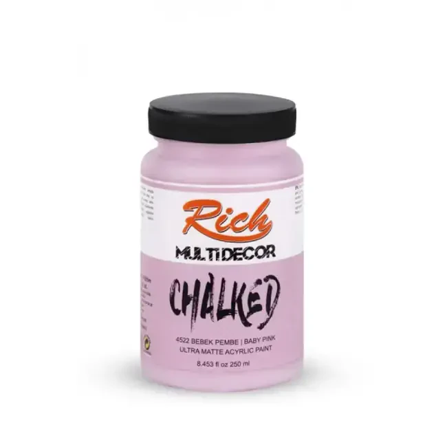 Rich Multi Decor Chalked Ultra Mat Akrilik Boya 250 ml Bebek Pembe 4522 - Rich