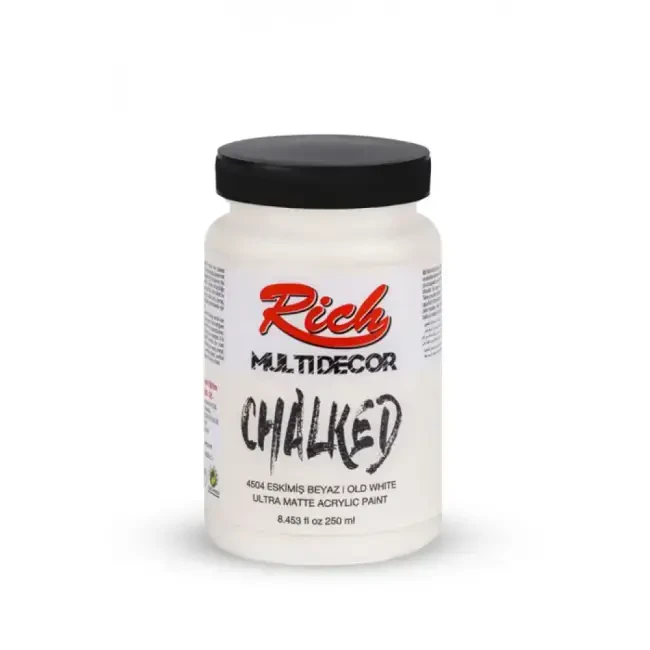 Rich Multi Decor Chalked Ultra Mat Akrilik Boya 250 ml Eskimiş Beyaz 4504 - 1