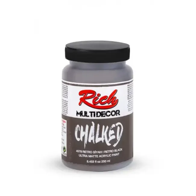Rich Multi Decor Chalked Ultra Mat Akrilik Boya 250 ml Retro Siyah 4578 - Rich