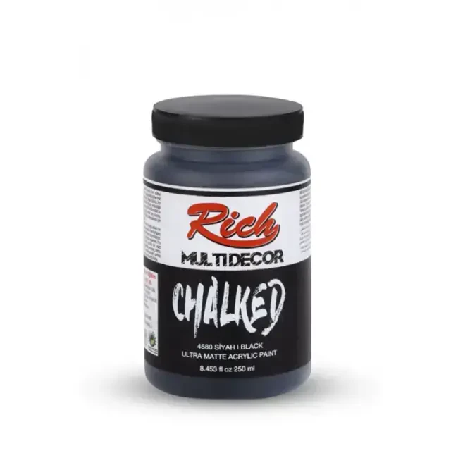 Rich Multi Decor Chalked Ultra Mat Akrilik Boya 250 ml Siyah 4580 - 1