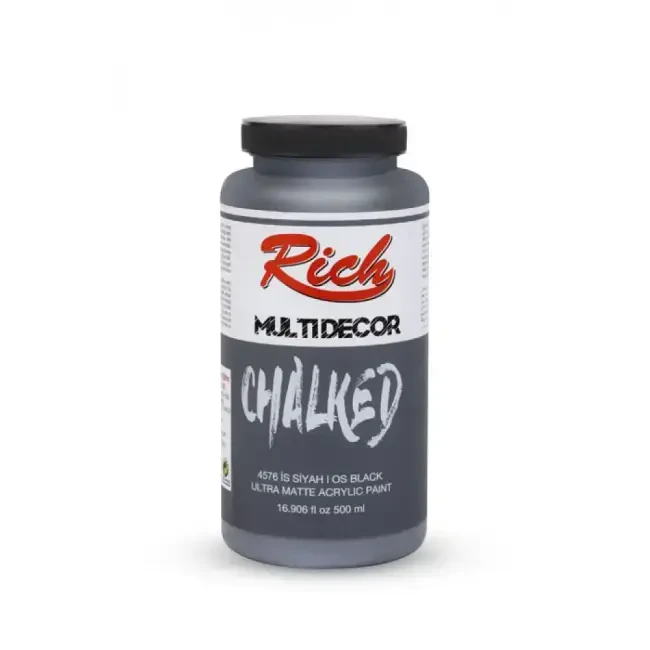 Rich Multi Decor Chalked Ultra Mat Akrilik Boya 500 ml İs Siyah 4576 - 1