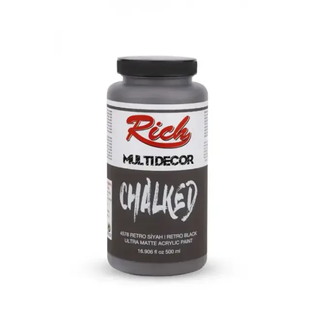 Rich Multi Decor Chalked Ultra Mat Akrilik Boya 500 ml Retro Siyah 4578 - 1