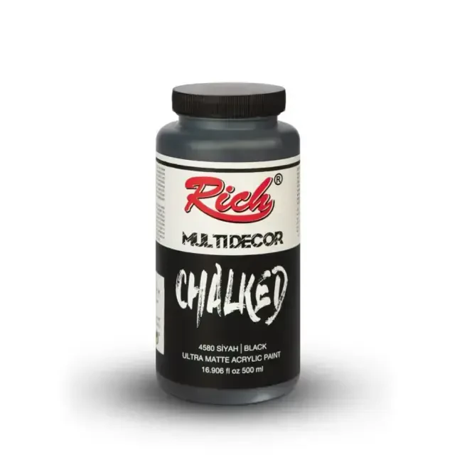 Rich Multi Decor Chalked Ultra Mat Akrilik Boya 500 ml Siyah 4580 - 1