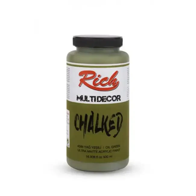 Rich Multi Decor Chalked Ultra Mat Akrilik Boya 500 ml Yağ Yeşili 4568 - 1