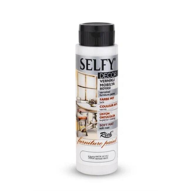 Rich Selfy Decor Vernikli Mobilya Boyası 500 cc Antik Beyaz 09470 - 1