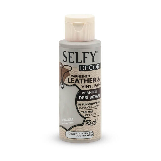 Rich Selfy Decor Vernikli Deri Boyası 120 ml Country Gri 10137 - 1