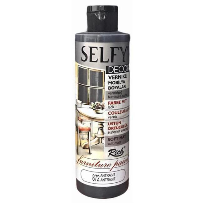Rich Selfy Decor Vernikli Mobilya Boyası 240 cc Antrasit 09465 - 1