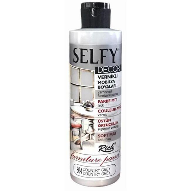 Rich Selfy Decor Vernikli Mobilya Boyası 240 cc Country Gri 09461 - 1