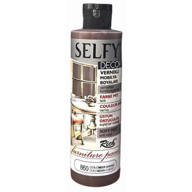 Rich Selfy Decor Vernikli Mobilya Boyası 240 cc Colombiya Kahve 09459 - 1