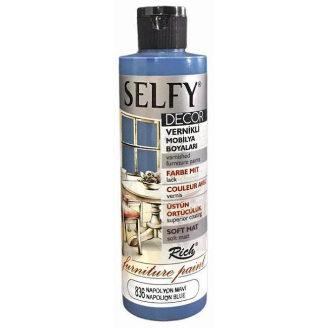 Rich Selfy Decor Vernikli Mobilya Boyası 240 cc Napolyon Mavi 09447 - 1
