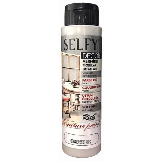 Rich Selfy Decor Vernikli Mobilya Boyası 500 cc Country Gri 09590 - 1