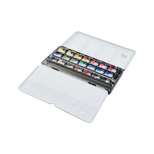 Rosa Sulu Boya Seti 21’li Klasık Metal Kutu N:340021 - 2