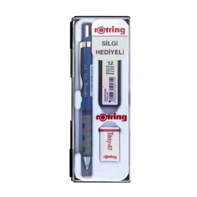 Rotring Tikky 0.7 mm Uçlu Kalem Silgi Hediyeli Mavi Renk - 1