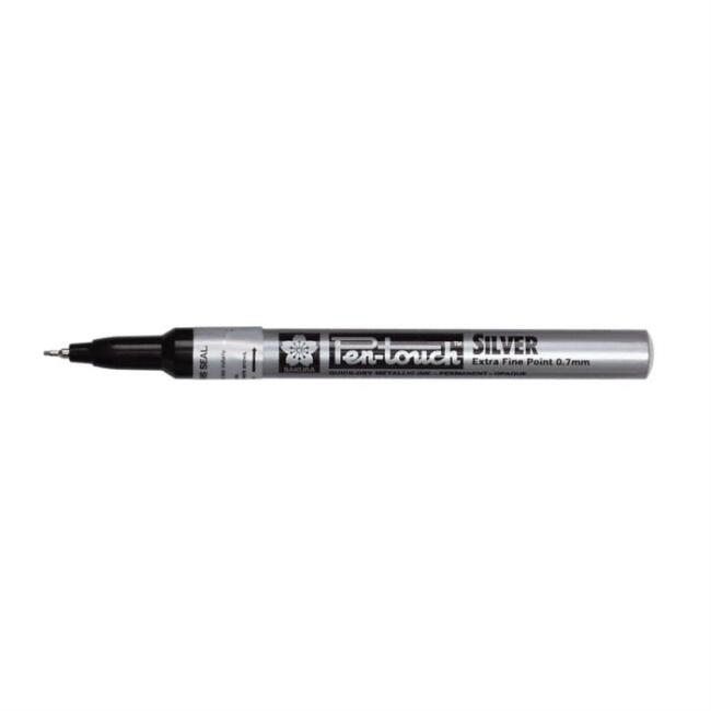 Sakura Pen Touch Extra Fine Kalem 0.7 mm Gümüş - 1