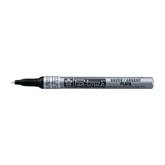 Sakura Pen-Touch Permanent Metallic Marker Kalem 1.0 mm Silver 41302 - 1