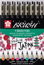 Sakura Pigma Brush 9'lu Set N:Bpoxsdk-Br#9 - Sakura