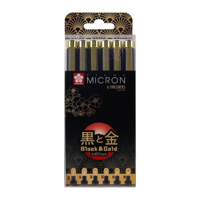Sakura Pigma Micron Siyah Gold Edition 6lı Teknik Çizim Kalem Seti BPOXSDKB6YOS - 1