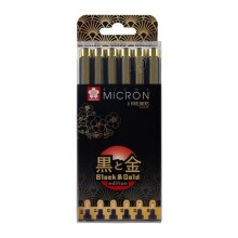 Sakura Pigma Micron Siyah Gold Edition 6lı Teknik Çizim Kalem Seti BPOXSDKB6YOS - Sakura