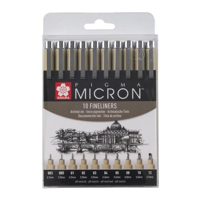 Sakura Pigma Micron Teknik Çizim Kalem Seti 10’lu N:BP0XSDK10A - 1
